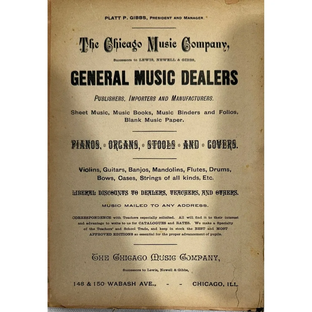 The Chicago Music Co. rare 1889